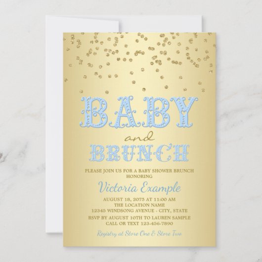 Jongen Baby shower Brunch Uitnodigingen (Voorkant)
