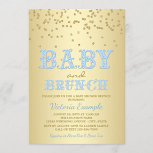 Jongen Baby shower Brunch Uitnodigingen
