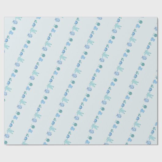 Jongen Baby shower Cadeaupapier (Vlak)