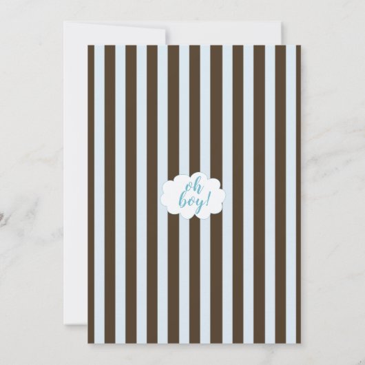 Jongen Baby shower Clothes Line Invitation Kaart (Achterkant)