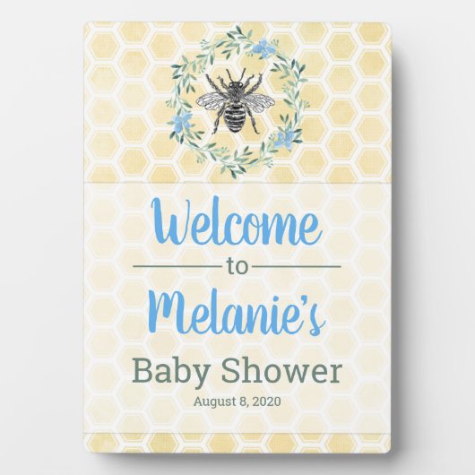 Jongen baby shower decor mama om welkom te zijn. fotoplaat (voorkant)