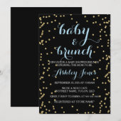 Jongen Baby shower en Brunch Gold Glitter Black ka Kaart (Voorkant / Achterkant)