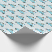 Jongen Baby shower Fiat 500 Cadeaupapier (Hoek)