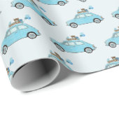 Jongen Baby shower Fiat 500 Cadeaupapier (Rol Hoek)