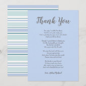 Jongen Baby shower gedicht Bedankkaart (Voorkant / Achterkant)