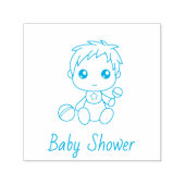 Jongen Baby shower Geslacht onthullen 2 Zelfinktende Stempel (Design)