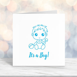 Jongen Baby shower Geslacht Zelfinktende Stempel