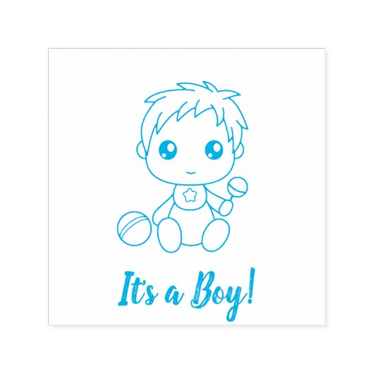Jongen Baby shower Geslacht Zelfinktende Stempel (Design)