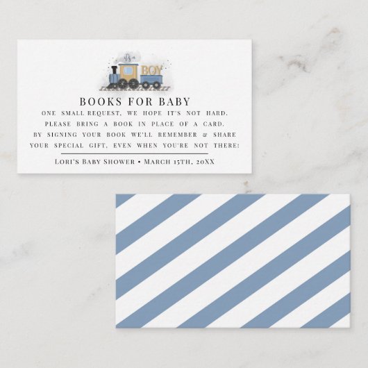 Jongen Baby shower gunsten| Het is een jongen | Tr Informatiekaartje (Voorkant / Achterkant)