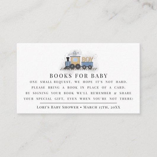 Jongen Baby shower gunsten| Het is een jongen | Tr Informatiekaartje (Voorkant)