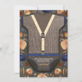 Jongen Baby shower Herfst Pumpkin Rustic Burlap Wo Kaart (Achterkant)