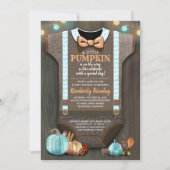 Jongen Baby shower Herfst Pumpkin Rustic Burlap Wo Kaart (Voorkant)