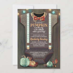 Jongen Baby shower Herfst Pumpkin Rustic Burlap Wo Kaart