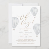 Jongen Baby shower Hot Air ballon Kaart (Voorkant)