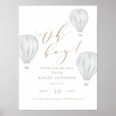 Jongen Baby shower Hot Air ballon Poster (Voorkant)
