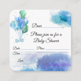 Jongen Baby shower Informatiekaartje