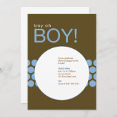 Jongen Baby shower Invite_Blue/Brown Kaart (Voorkant / Achterkant)