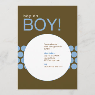 Jongen Baby shower Invite_Blue/Brown Kaart