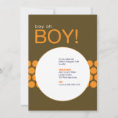 Jongen Baby shower Invite_Brown/Oranje Kaart (Voorkant)