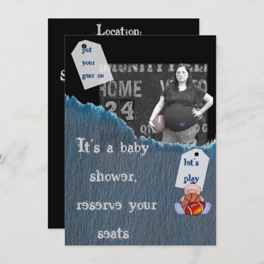 Jongen-baby shower kaart (Voorkant / Achterkant)