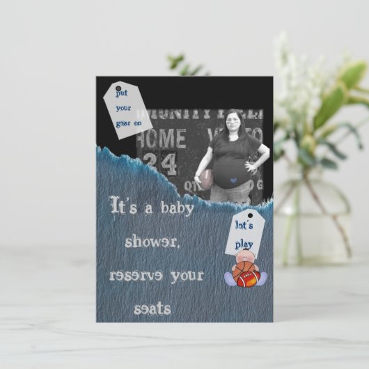 Jongen-baby shower kaart (Staand voorkant)