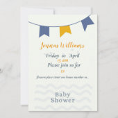 Jongen Baby shower kaart, blauw baby shower kaart (Voorkant)