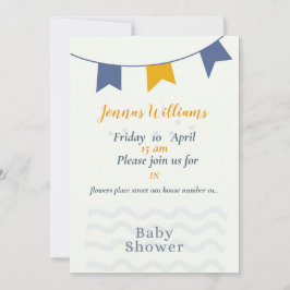 Jongen Baby shower-kaartuitnodiging met achtergron Kaart