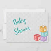 Jongen Baby shower met ABC Blocks Kaart (Voorkant)