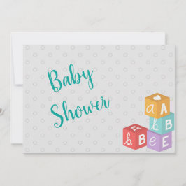 Jongen Baby shower met ABC Blocks Kaart