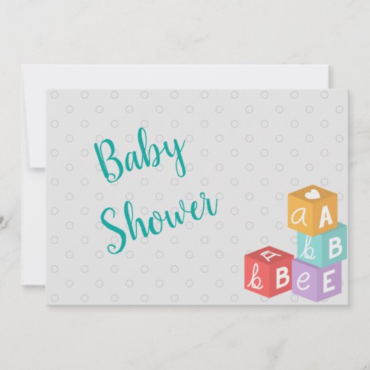 Jongen Baby shower met ABC Blocks Kaart (Voorkant)