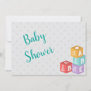 Jongen Baby shower met ABC Blocks Kaart