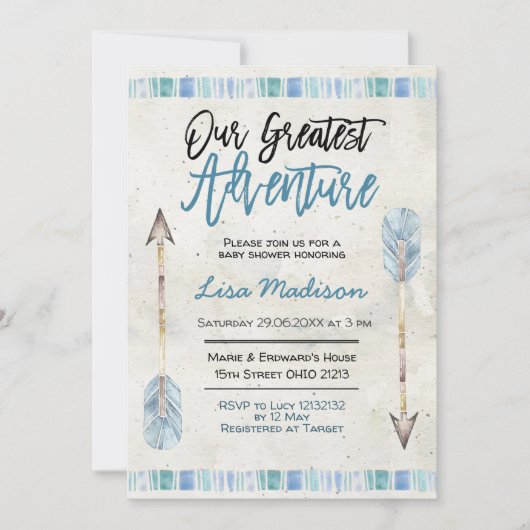 Jongen baby shower met de grootste avontuuruitnodi kaart (Voorkant)