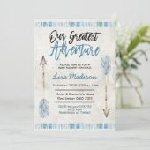 Jongen baby shower met de grootste avontuuruitnodi kaart (Staand voorkant)