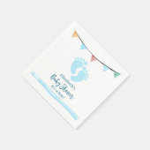 Jongen Baby shower met voetafdrukken Servet (Hoek)