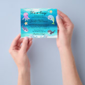 Jongen baby shower, Onderwater zee Creature Invita Flyer (Hand)