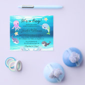 Jongen baby shower, Onderwater zee Creature Invita Flyer (Enkel)