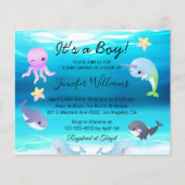 Jongen baby shower, Onderwater zee Creature Invita Flyer (Voorkant)