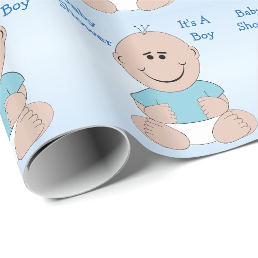 Jongen Baby shower op maat Cadeaupapier (Rol Hoek)