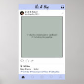 Jongen Baby shower Partij Prop Foto Booth Lijst Poster (Voorkant)