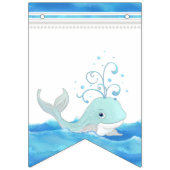 Jongen Baby shower Party Decor Whale Ocean Waves Vlaggetjes (Tweede vlag)