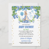 Jongen baby shower per post Bunny Rabbit blue Kaart (Voorkant)