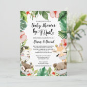 Jongen Baby shower per post | Gemaskerde Safari Fr Kaart (Staand voorkant)