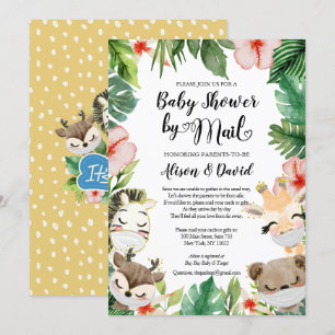 Jongen Baby shower per post   Gemaskerde Safari Fr Kaart
