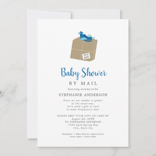 Jongen Baby shower per post Kaart (Voorkant)