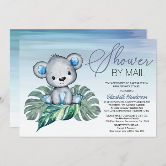 Jongen Baby shower per post Kaart (Voorkant / Achterkant)