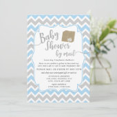 Jongen Baby shower per post met verzenddoos Kaart (Staand voorkant)