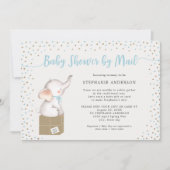 Jongen Baby shower per post met verzenddoos Kaart (Voorkant)