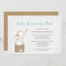 Jongen Baby shower per post met verzenddoos Kaart