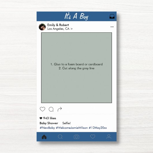 Jongen Baby shower Prop Foto Booth Lijst Decor Poster