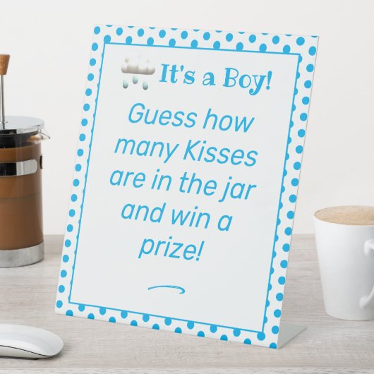 Jongen Baby shower Reclamebord Met Voetstuk (Insitu)